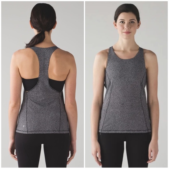 lululemon athletica Tops - Lululemon ‘Hit It Tank’ in Frozen Fizz White Black/Black